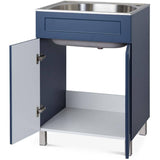 24" x 22" Willow Collection Laundry Cabinet with Stainless Steel Sink - Blue