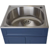 24" x 22" Willow Collection Laundry Cabinet with Stainless Steel Sink - Blue