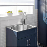 24" x 22" Willow Collection Laundry Cabinet with Stainless Steel Sink - Blue