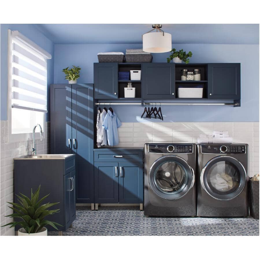 24" x 22" Willow Collection Laundry Cabinet with Stainless Steel Sink - Blue