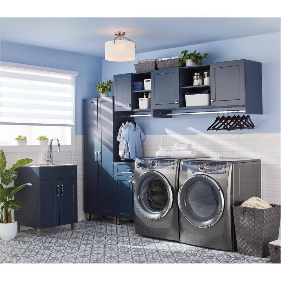 24" x 22" Willow Collection Laundry Cabinet with Stainless Steel Sink - Blue