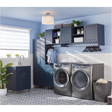 24" x 22" Willow Collection Laundry Cabinet with Stainless Steel Sink - Blue