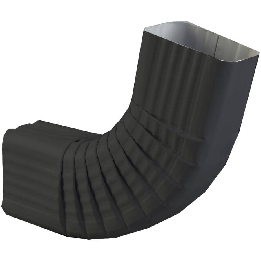 2" x 3" 75 Degree B Style Black Low-Gloss Aluminum Gutter Elbow