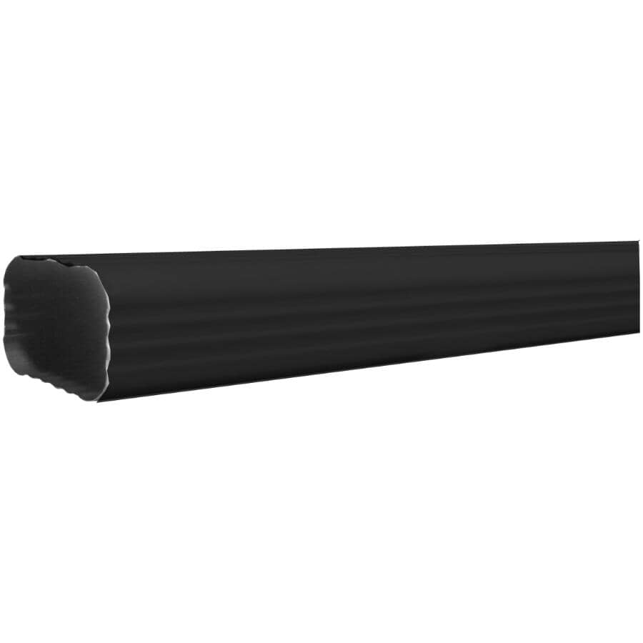 2" x 3" x 10' Black Low-Gloss Aluminum Gutter Downpipe