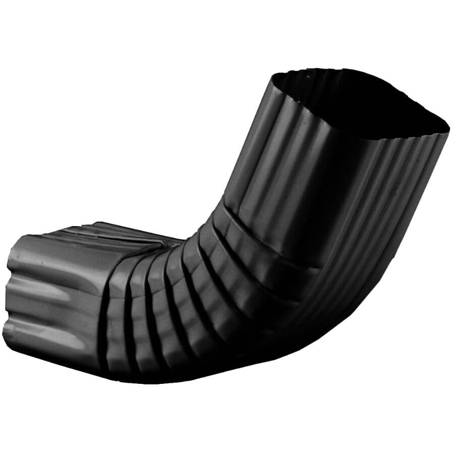 2.5" x 2.5" 75 Degree Black Low-Gloss Aluminum Gutter Elbow