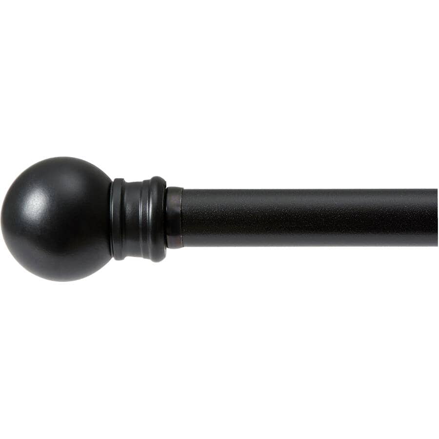 28" - 48" Black Fiona Cafe Curtain Rod