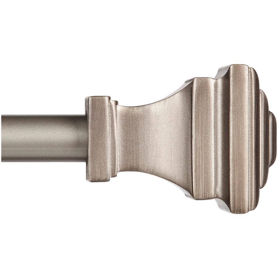 36" - 66" Pewter Milton Curtain Rod Set