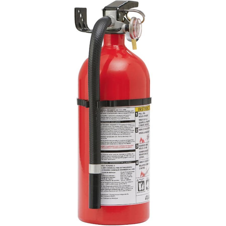 2A/10BC Rechargeable Fire Extinguisher - Red, 4 lb