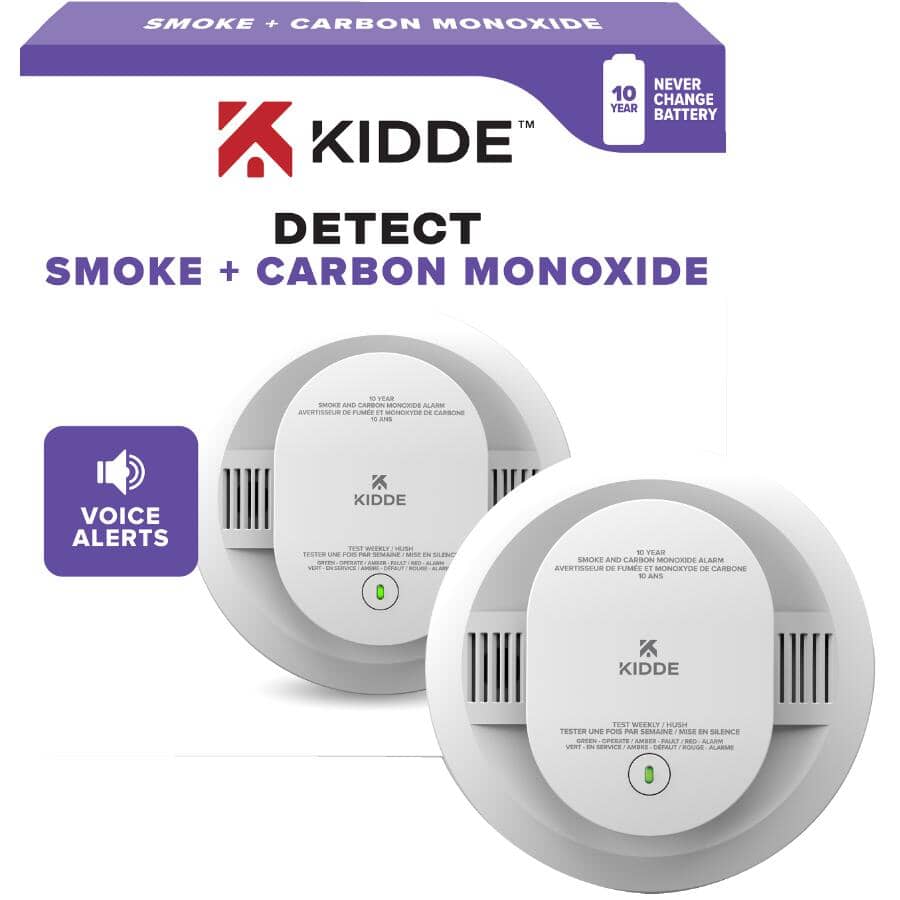 Battery Operated Smoke & Carbon Monoxide Detector with Worry Free 10 Year Battery, Voice Warning