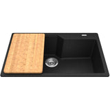 31"x 20" Single Drop-In Kitchen Sink Plumbing Fixture Basin Granite Workstation