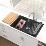 31"x 20" Single Drop-In Kitchen Sink Plumbing Fixture Basin Granite Workstation