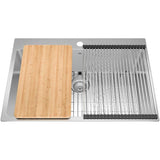 31"x 22" Single Drop-In Kitchen Sink - with Accessories, Stainless Steel