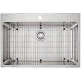 31"x 22" Single Drop-In Kitchen Sink - with Accessories, Stainless Steel