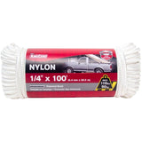 1/4" x 100' White Diamond Braid Nylon Rope