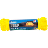 1/4" x 50' Yellow Hollow Core Polypropylene Rope