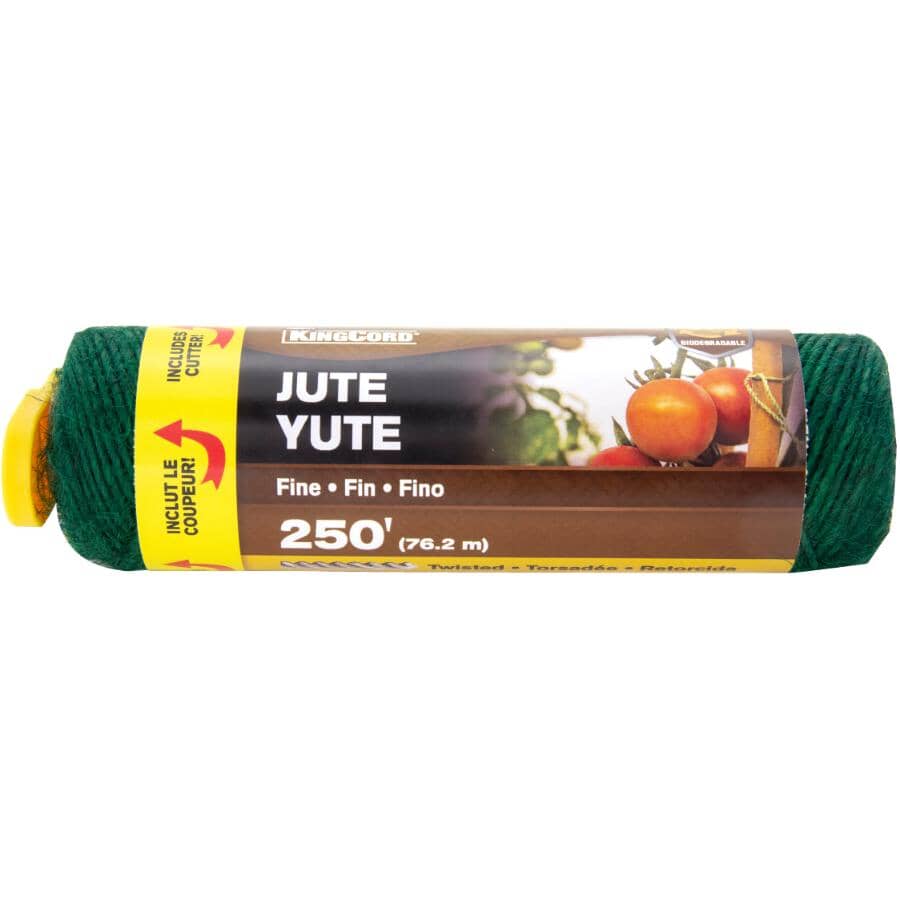 250' Green Fine Jute Twine with Cutter