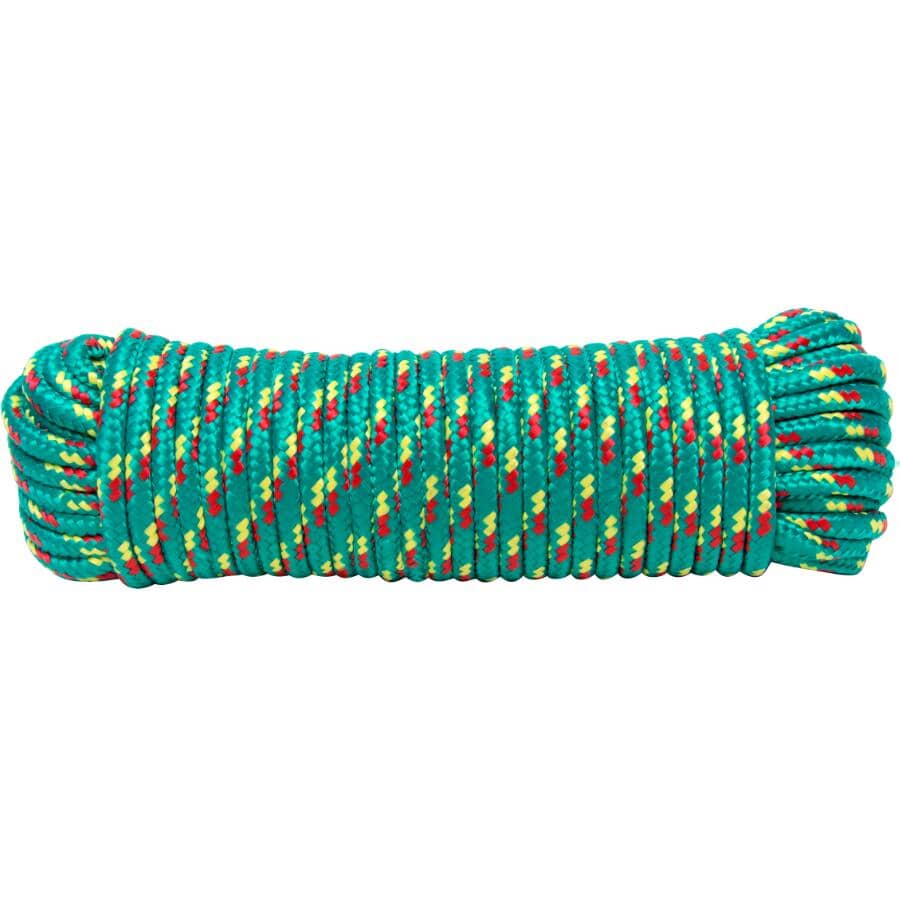 3/8" x 100' Diamond Braid Polypropylene Rope, Assorted Colours