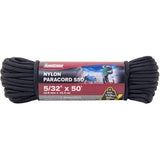 5/32" X 50' Black Paracord Diamond Braid Nylon Cord