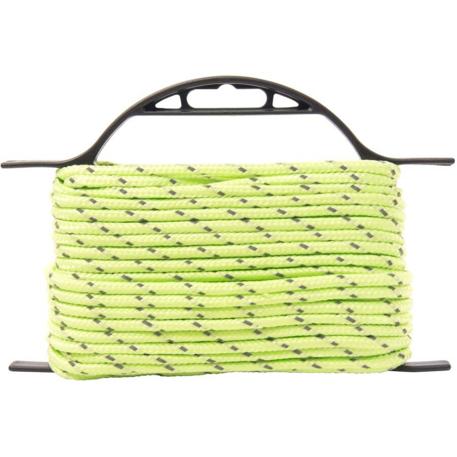 5/32" x 50' Yellow Reflective Diamond Braid Polypropylene Rope