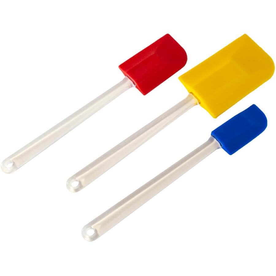 Silicone Spatula Set - Assorted Sizes & Colours, 3 Pc