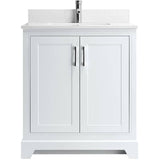30" W x 22" D Soho Vanity with Quartz Stone Top - White