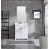30" W x 22" D Soho Vanity with Quartz Stone Top - White