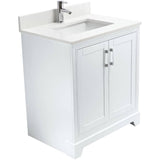 30" W x 22" D Soho Vanity with Quartz Stone Top - White