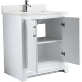 30" W x 22" D Soho Vanity with Quartz Stone Top - White