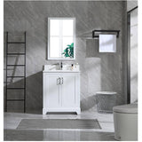 30" W x 22" D Soho Vanity with Quartz Stone Top - White