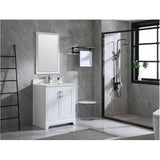 30" W x 22" D Soho Vanity with Quartz Stone Top - White