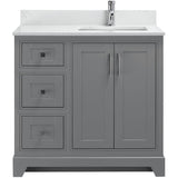36" W x 22" D Soho Vanity with Quartz Stone Top - Graphite