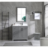36" W x 22" D Soho Vanity with Quartz Stone Top - Graphite