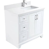 36" W x 22" D Soho Vanity with Quartz Stone Top - White