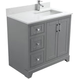 36" W x 22" D Soho Vanity with Quartz Stone Top - Graphite
