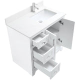 36" W x 22" D Soho Vanity with Quartz Stone Top - White