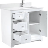 36" W x 22" D Soho Vanity with Quartz Stone Top - White