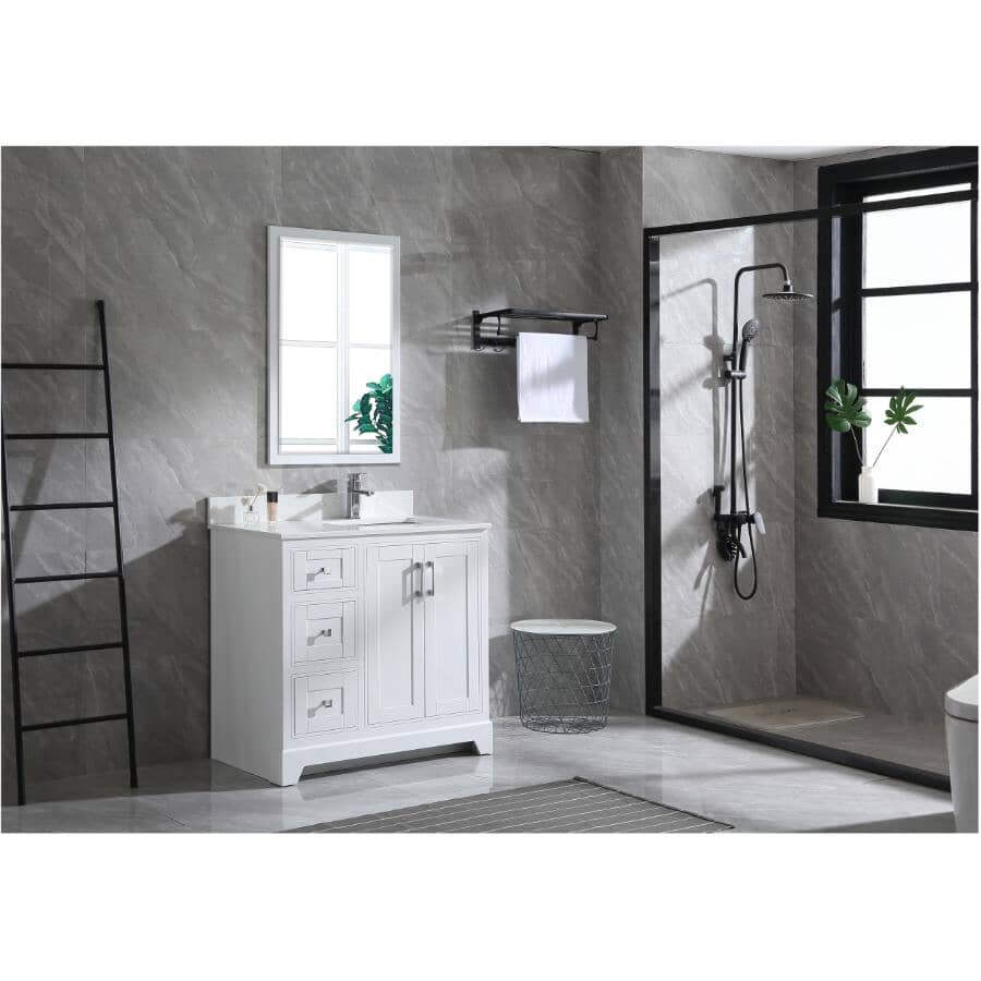 36" W x 22" D Soho Vanity with Quartz Stone Top - White