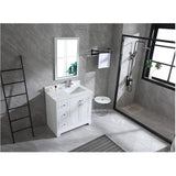 36" W x 22" D Soho Vanity with Quartz Stone Top - White
