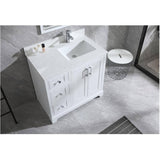 36" W x 22" D Soho Vanity with Quartz Stone Top - White