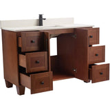 48" W x 22" D Madera Vanity with Quartz Stone Top - Rustic Wood