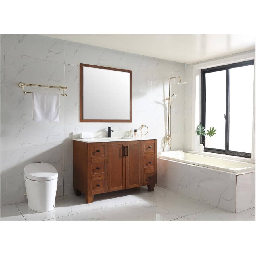 48" W x 22" D Madera Vanity with Quartz Stone Top - Rustic Wood