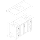 48" W x 22" D Madera Vanity with Quartz Stone Top - Rustic Wood