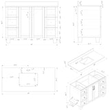 48" W x 22" D Madera Vanity with Quartz Stone Top - Rustic Wood