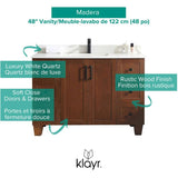 48" W x 22" D Madera Vanity with Quartz Stone Top - Rustic Wood