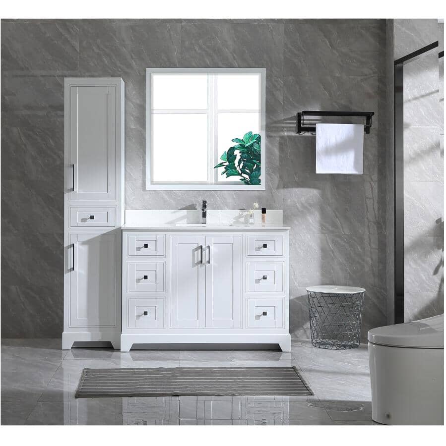 48" W x 22" D Soho Vanity with Quartz Stone Top - White