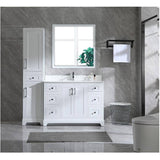 48" W x 22" D Soho Vanity with Quartz Stone Top - White