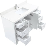 48" W x 22" D Soho Vanity with Quartz Stone Top - White
