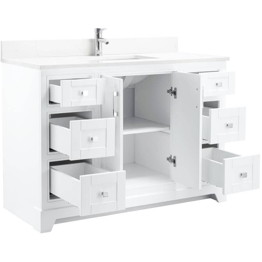 48" W x 22" D Soho Vanity with Quartz Stone Top - White