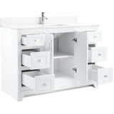48" W x 22" D Soho Vanity with Quartz Stone Top - White