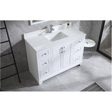 48" W x 22" D Soho Vanity with Quartz Stone Top - White